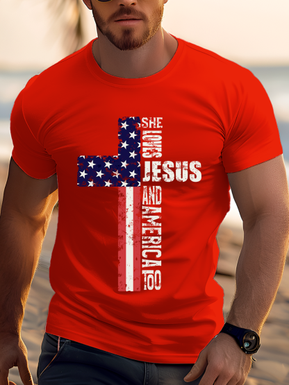 She Loves Jesus And America Too Tee