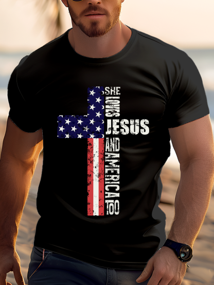 She Loves Jesus And America Too Tee