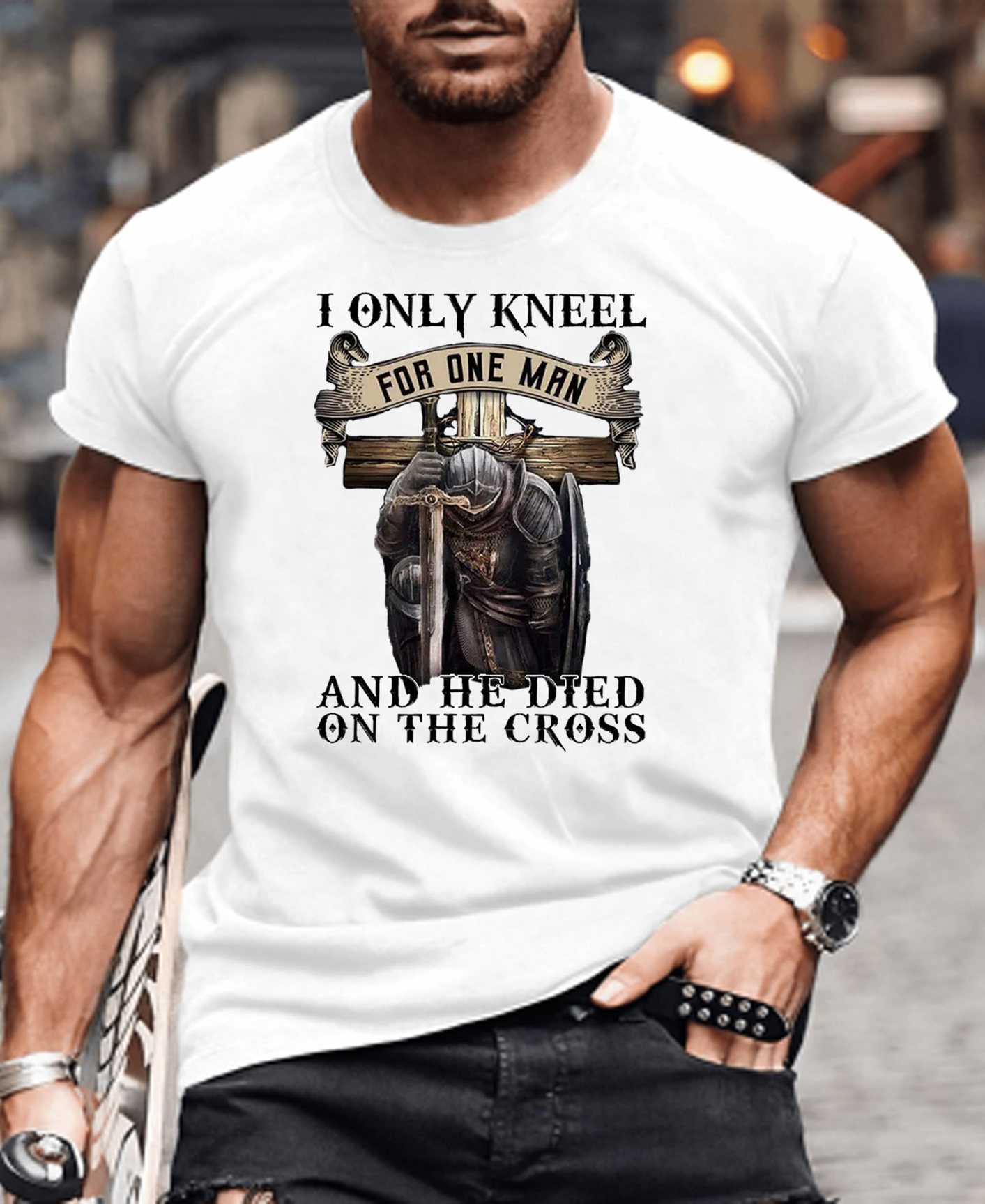 I Only Kneel for One Man And He Died On The Cross Tee