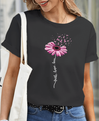 Faith hope love flower Women Tee