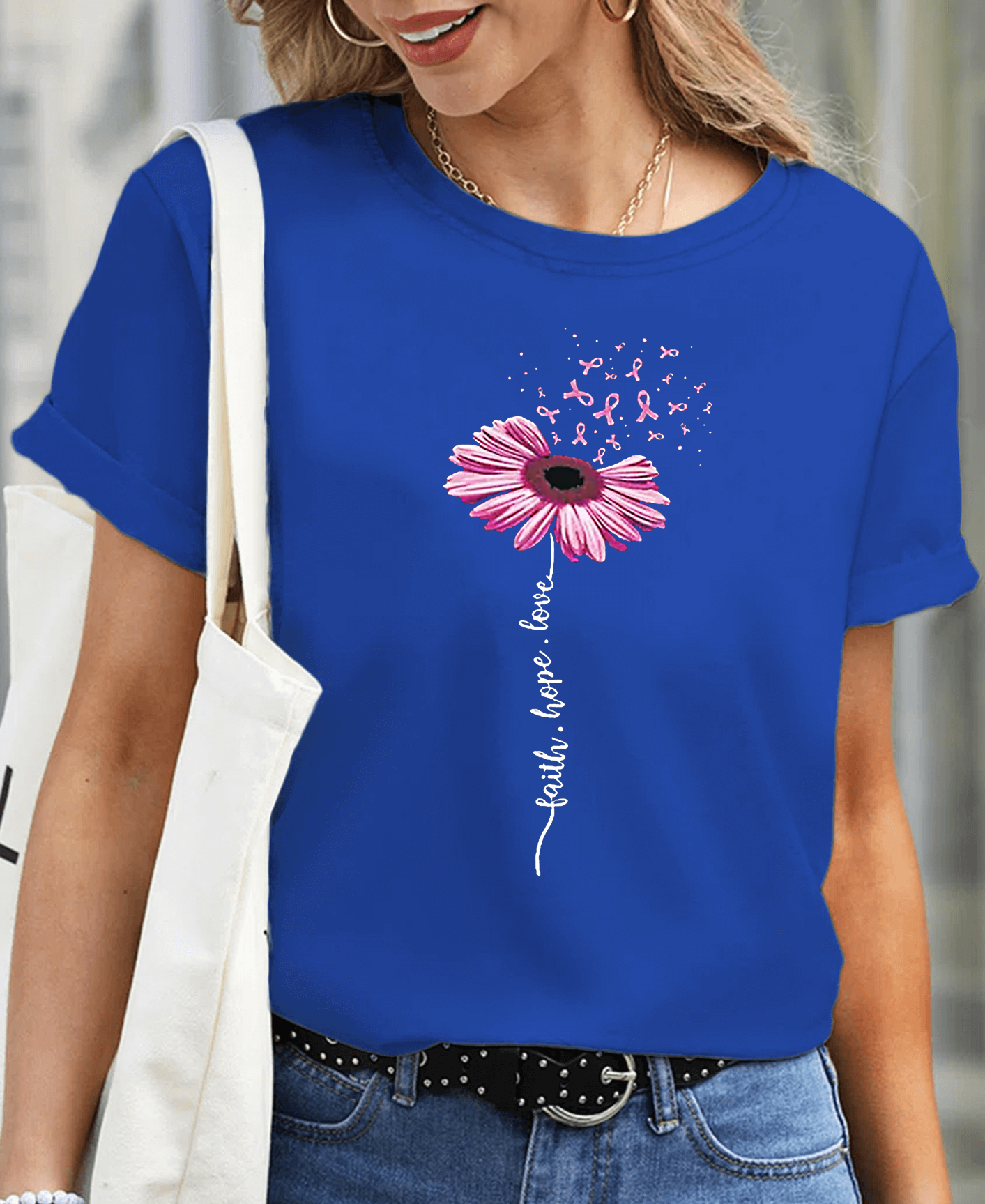 Faith hope love flower Women Tee