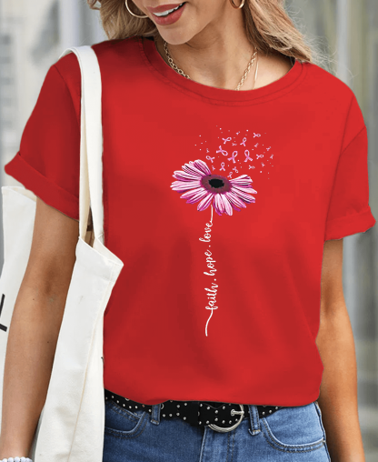 Faith hope love flower Women Tee
