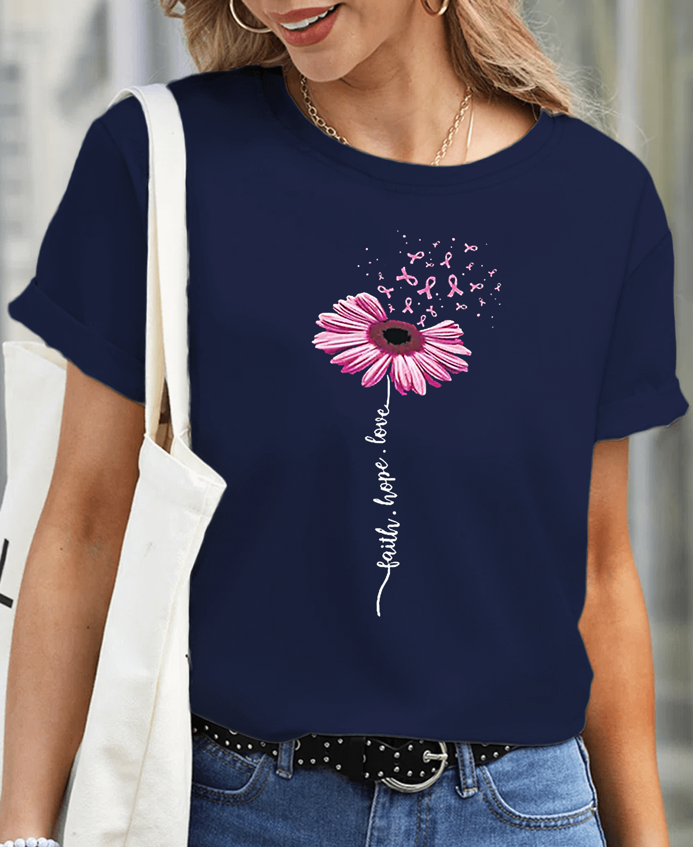 Faith hope love flower Women Tee