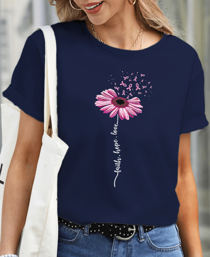 Faith hope love flower Women Tee