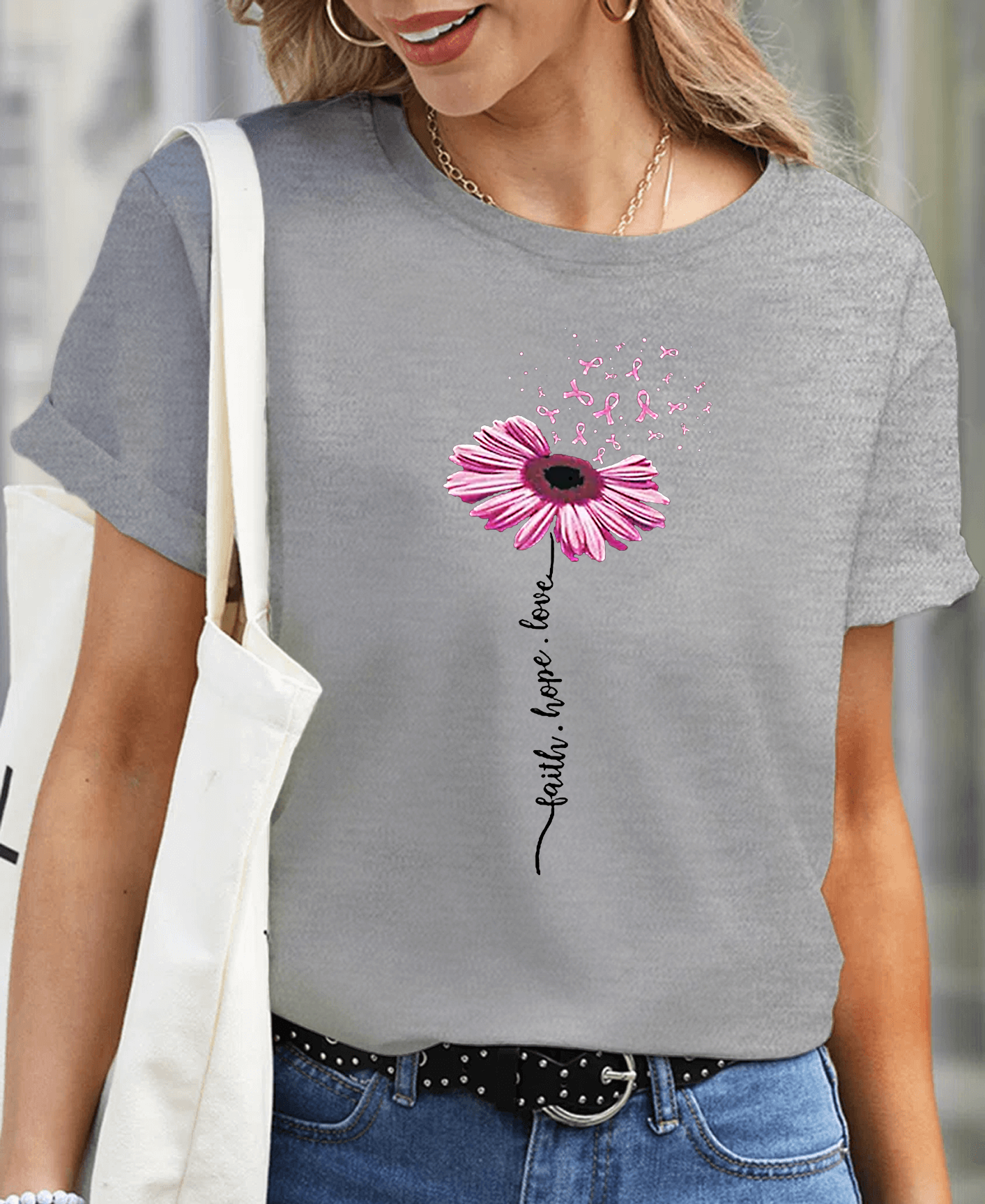 Faith hope love flower Women Tee