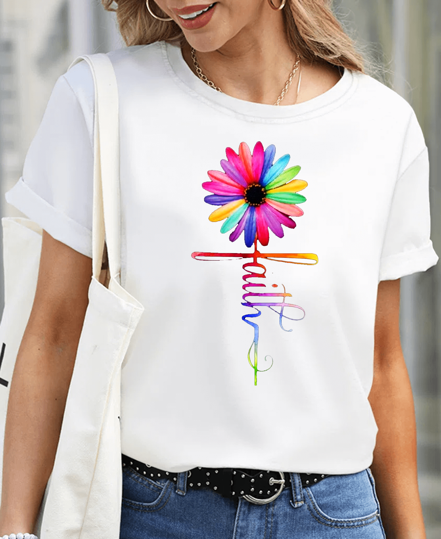 Flower Of Faith Creative Design Women Tee