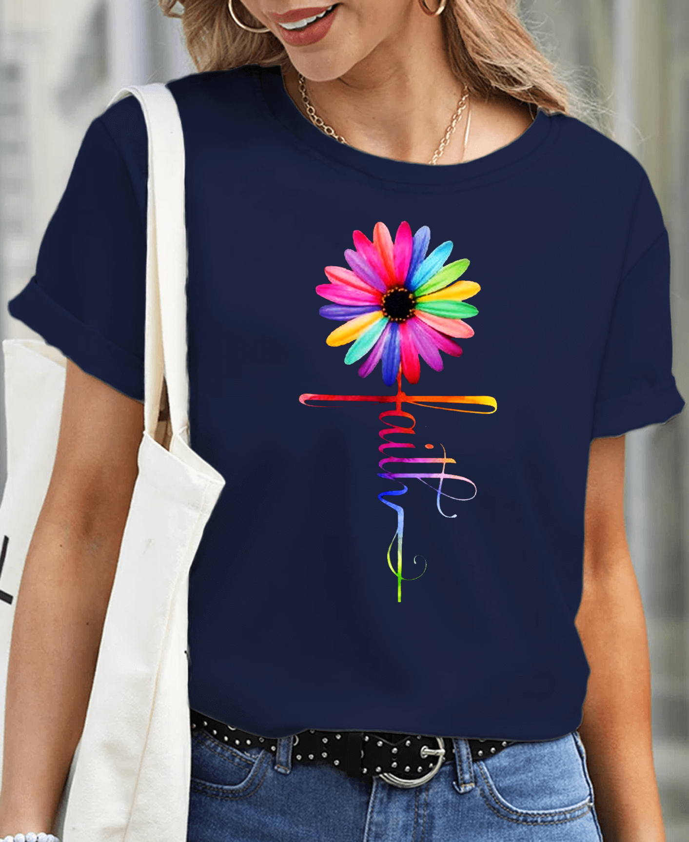 Flower Of Faith Creative Design Women Tee