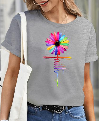 Flower Of Faith Creative Design Women Tee