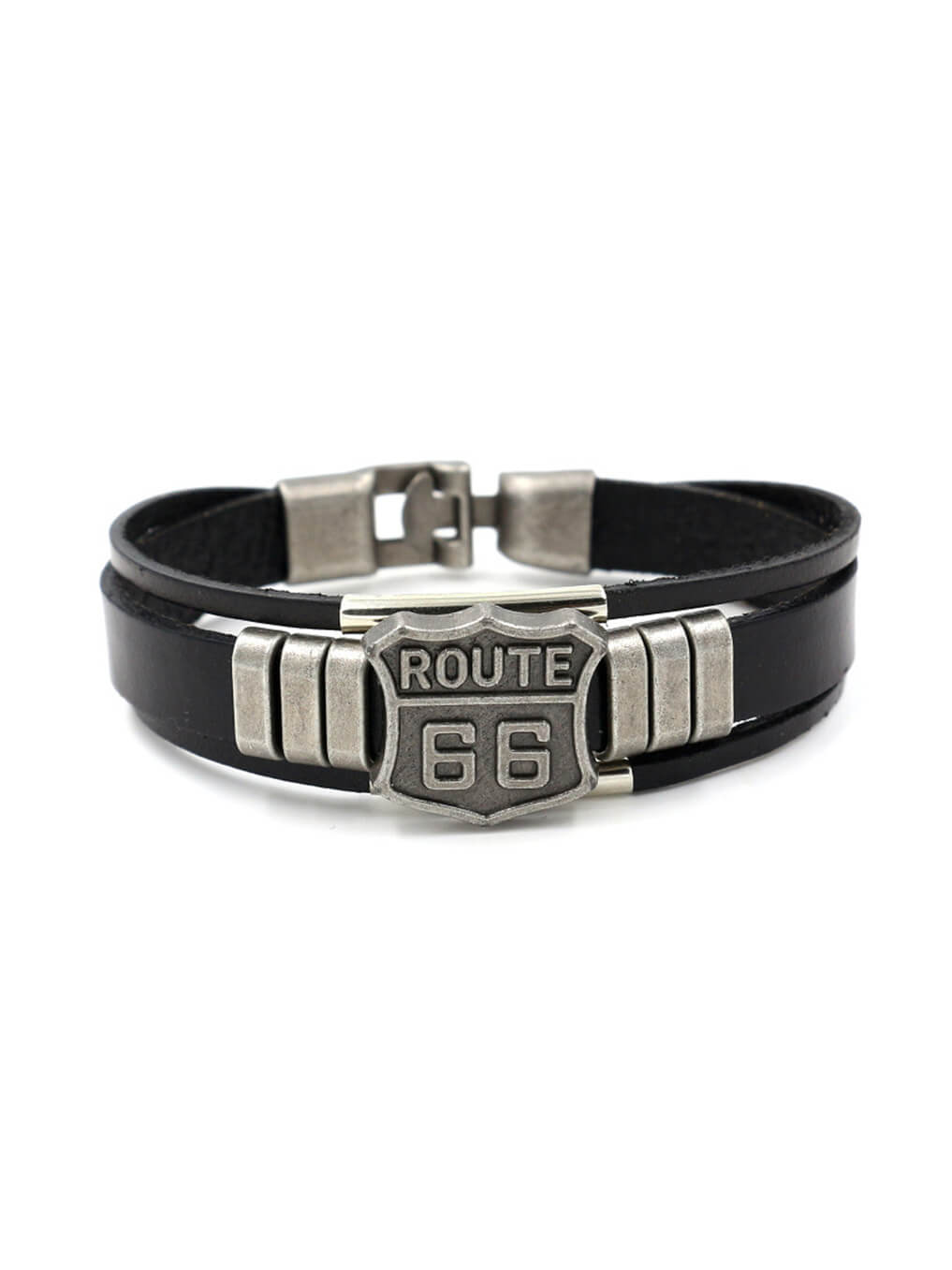 U.S. Route 66 Leather Bracelet