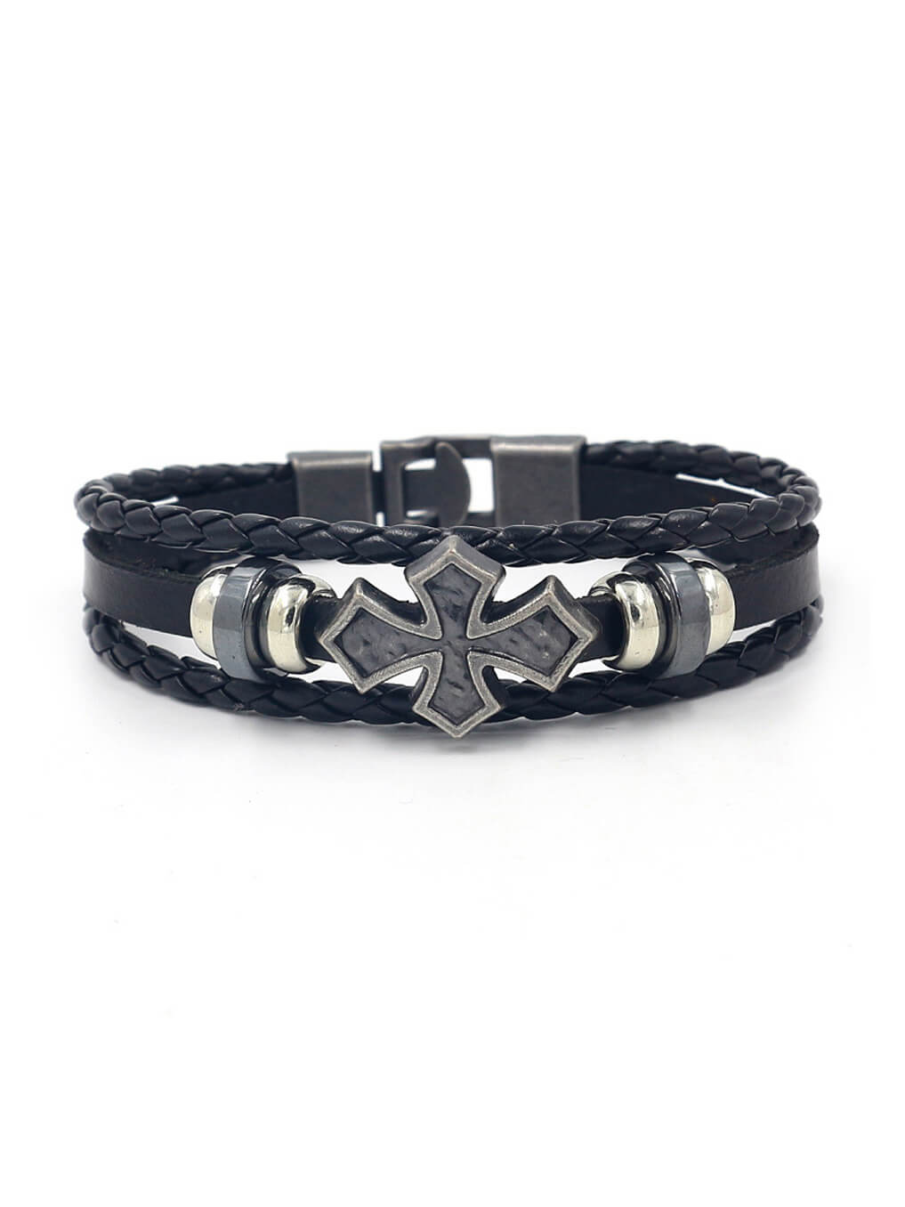  Cross Leather Bracelet