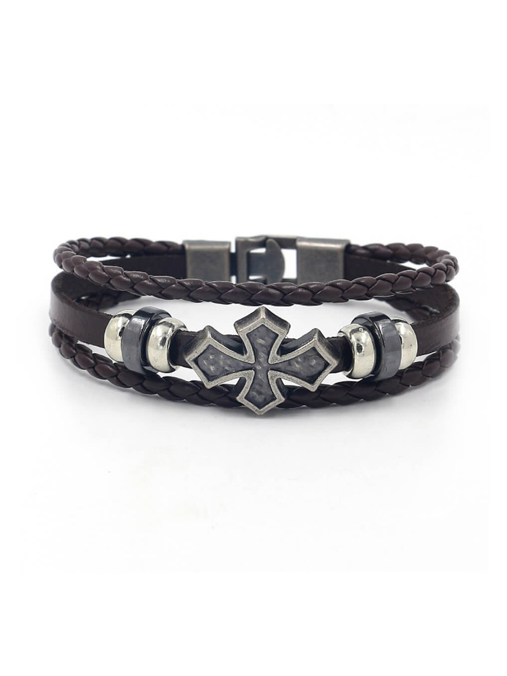  Cross Leather Bracelet
