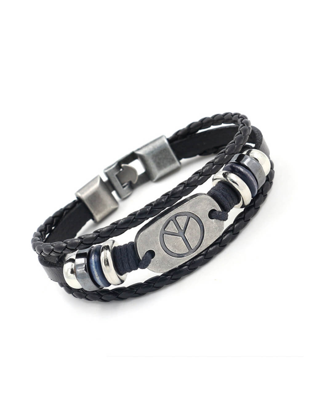 Peace Leather Bracelet