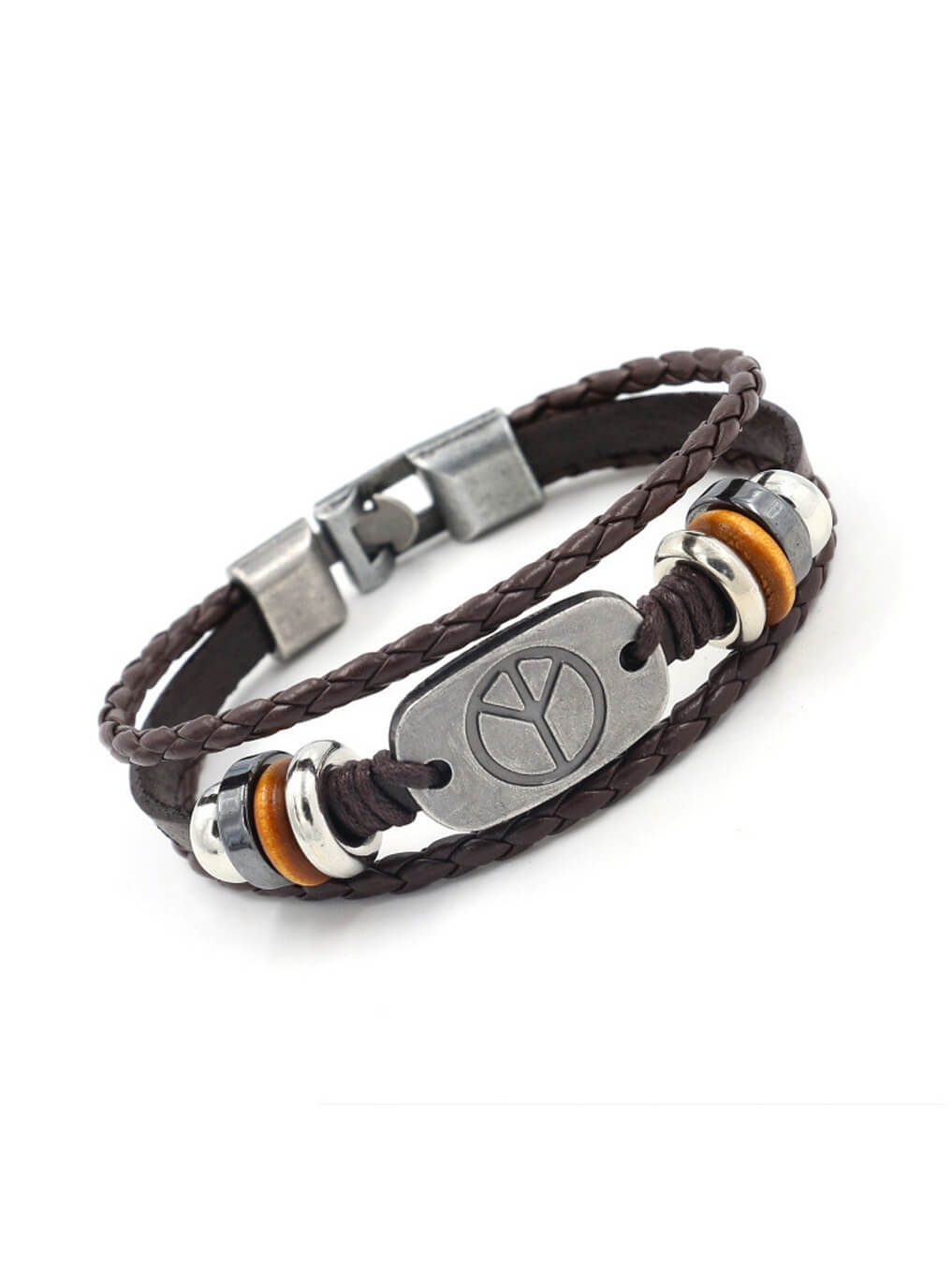 Peace Leather Bracelet