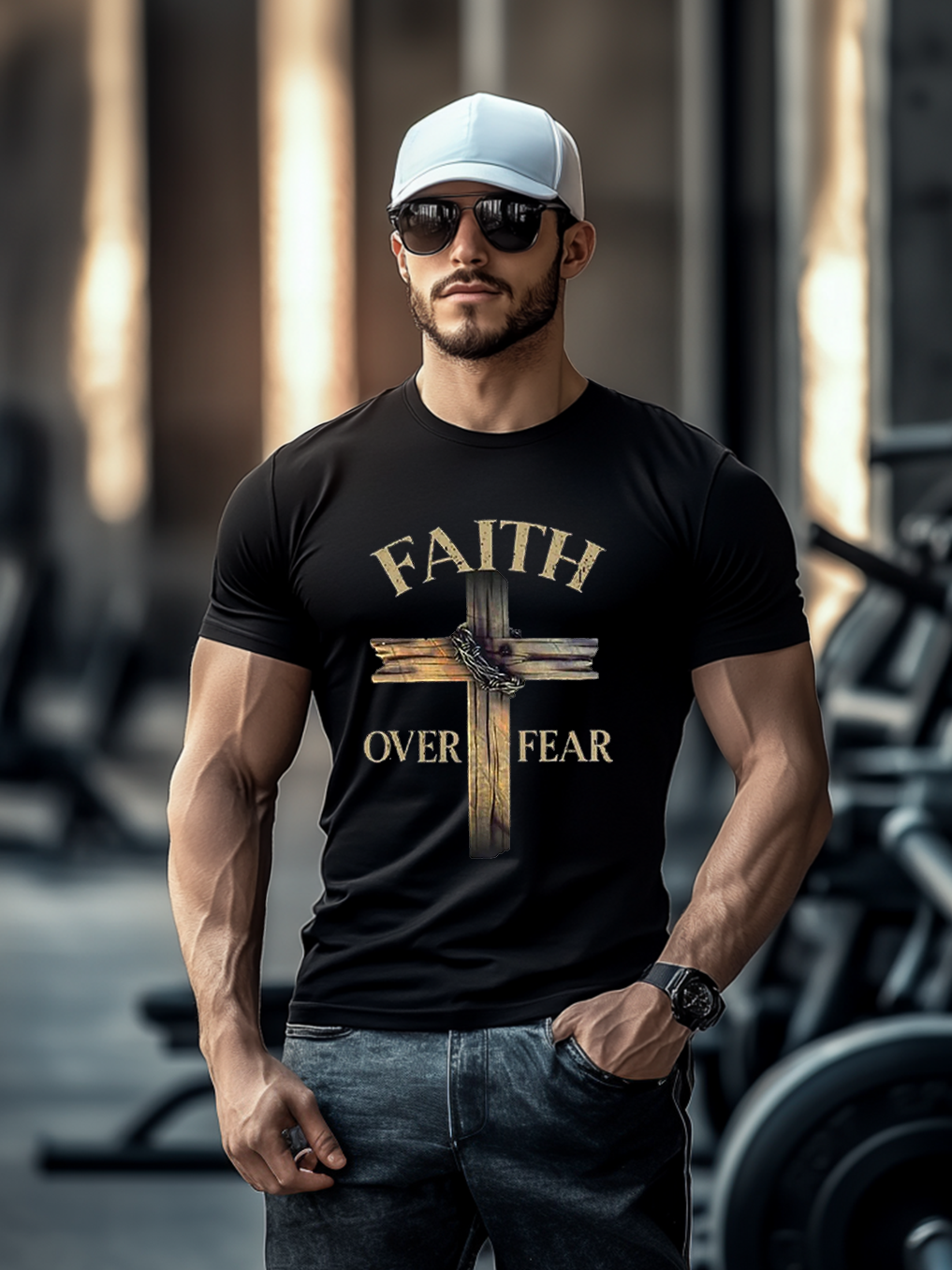 Faith Over Fear Cross Tee