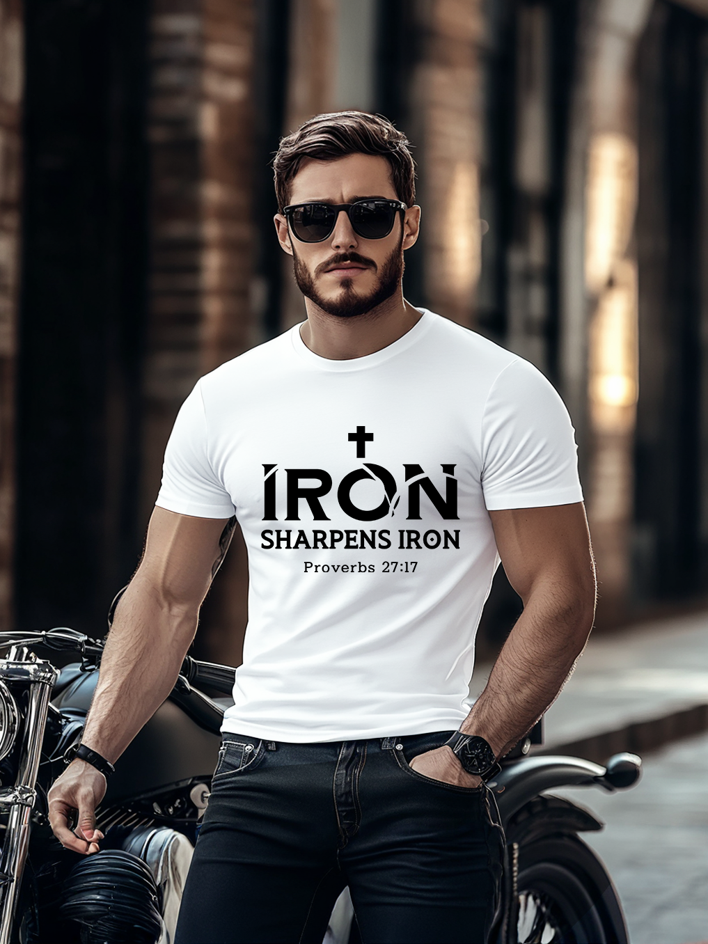 Iron Sharpens Iron Proverbs 27:17 Christian Shirt