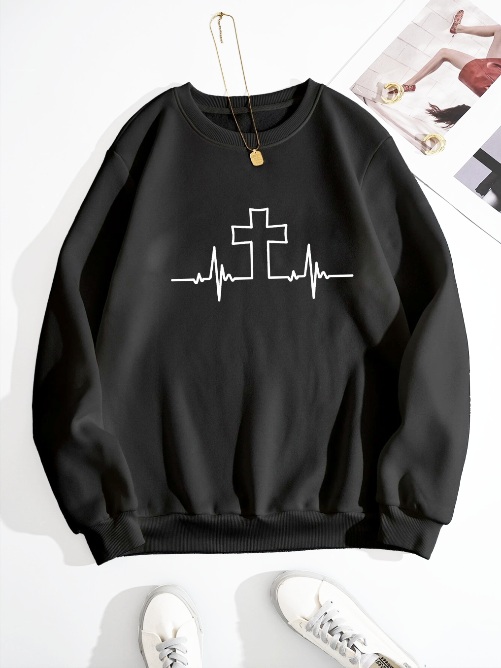 Heartbeat Cross Sweatshirt