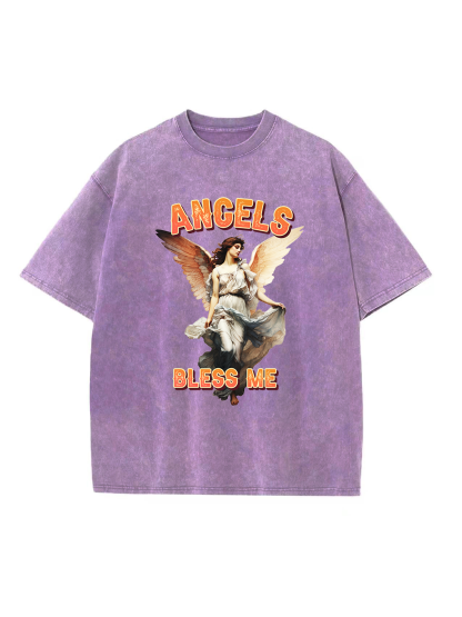 Angels Bless Me Washed T-shirt