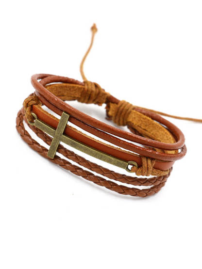 Cross Leather Bracelet