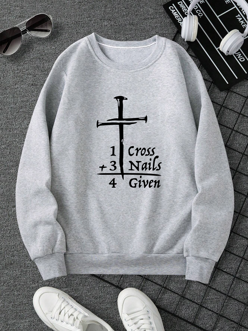 One Cross+Three Nails=ForGiven Sweatshirt