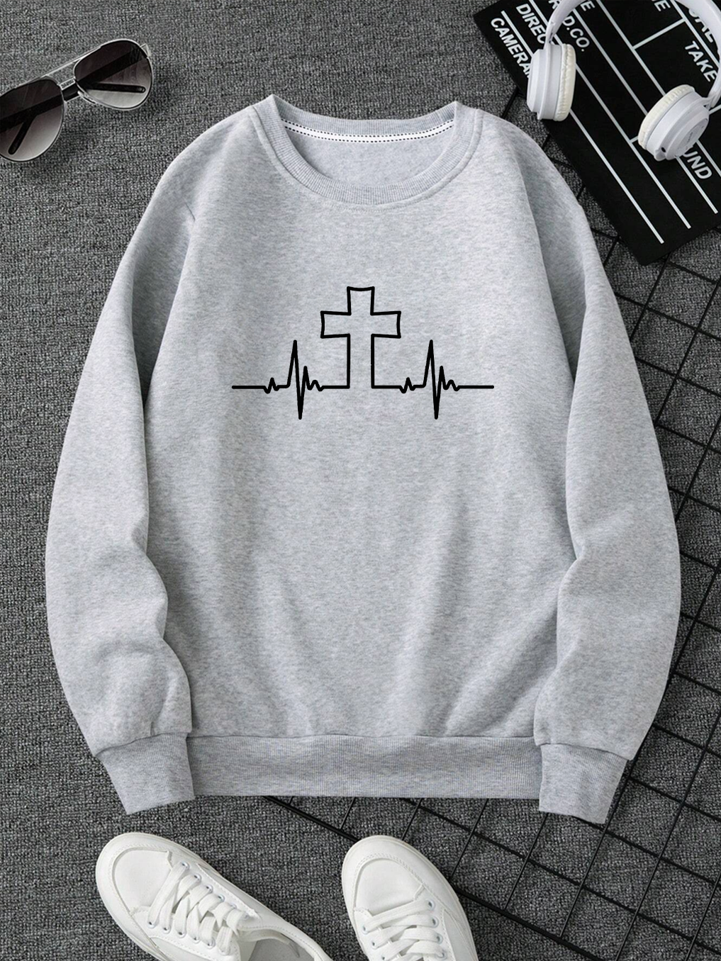 Heartbeat Cross Sweatshirt