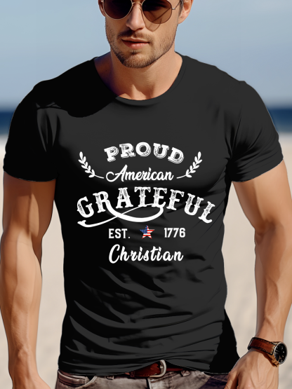 Proud American Grateful Christian Tee
