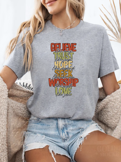 Believe Like Mary Trust Women's T-Shirt