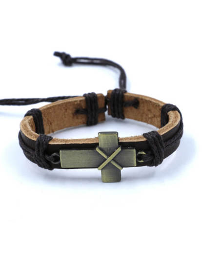 Cross Leather Bracelet