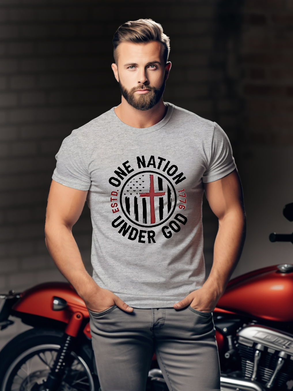 One Nation Under God ESTD 1776 Tee