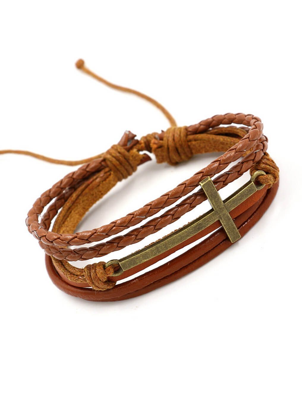 Cross Leather Bracelet