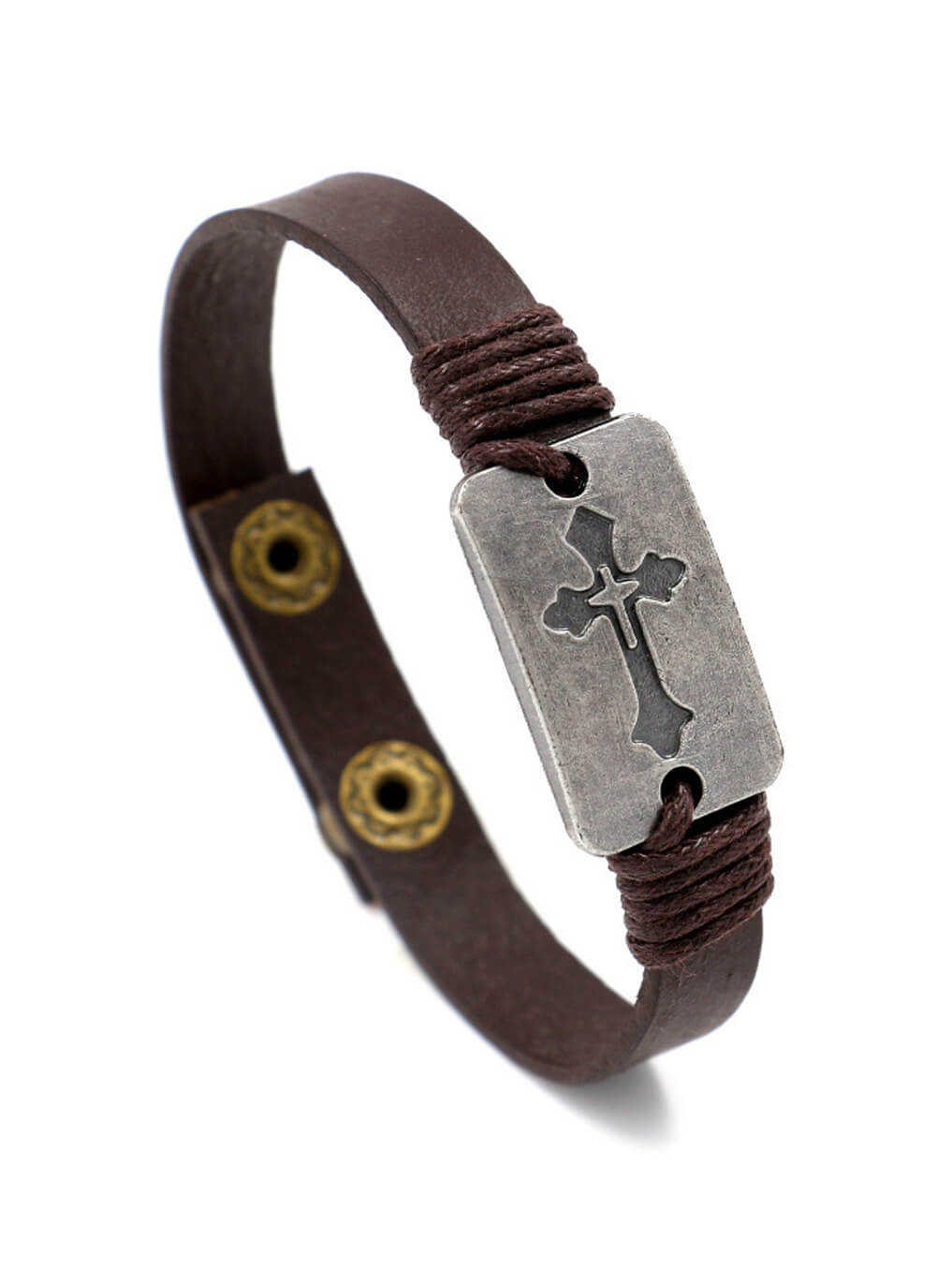 Cross Leather Bracelet