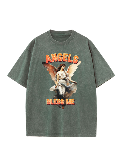 Angels Bless Me Washed T-shirt