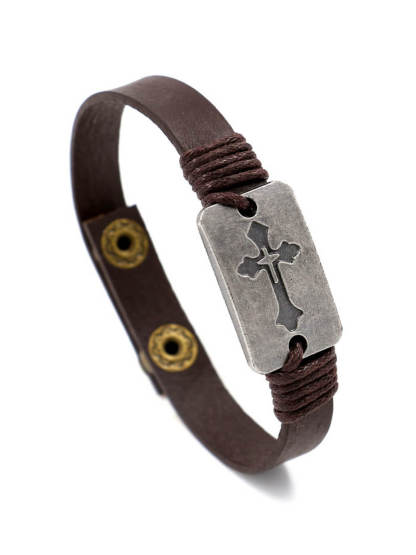 Cross Leather Bracelet