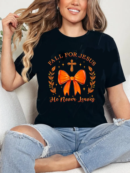 Jesus Never Leaves Women T-shirt