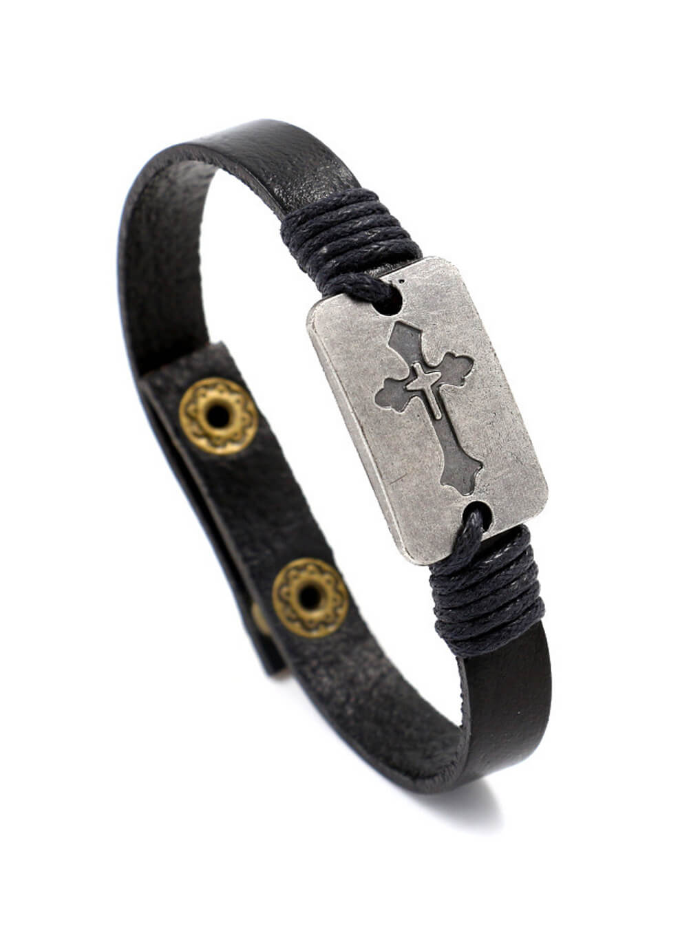 Cross Leather Bracelet