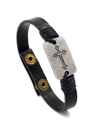 Cross Leather Bracelet