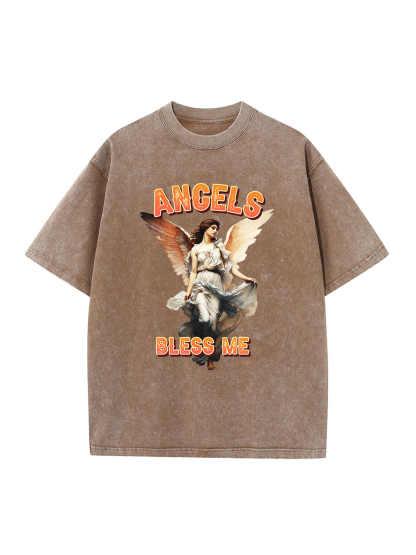 Angels Bless Me Washed T-shirt