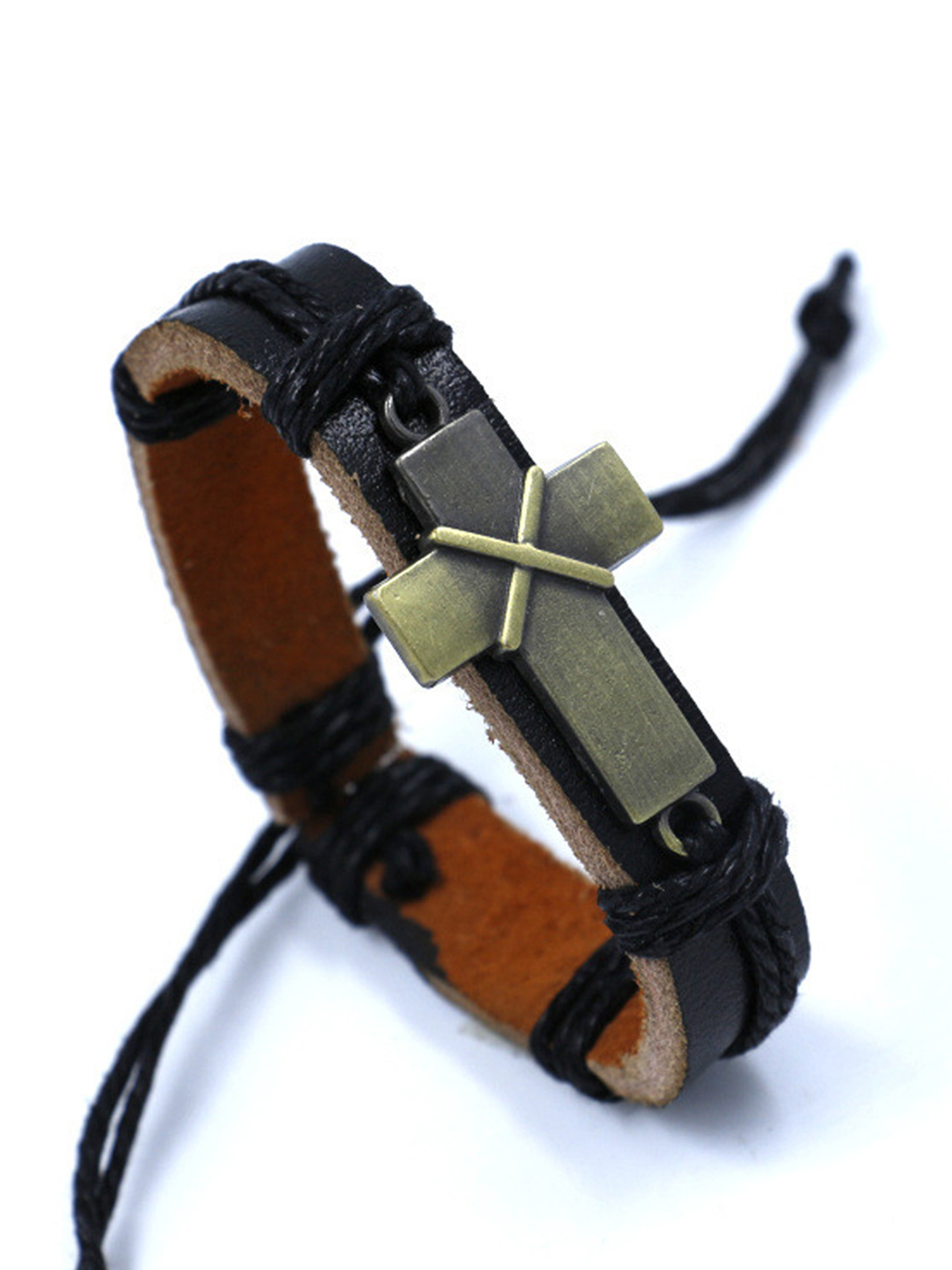 Cross Leather Bracelet