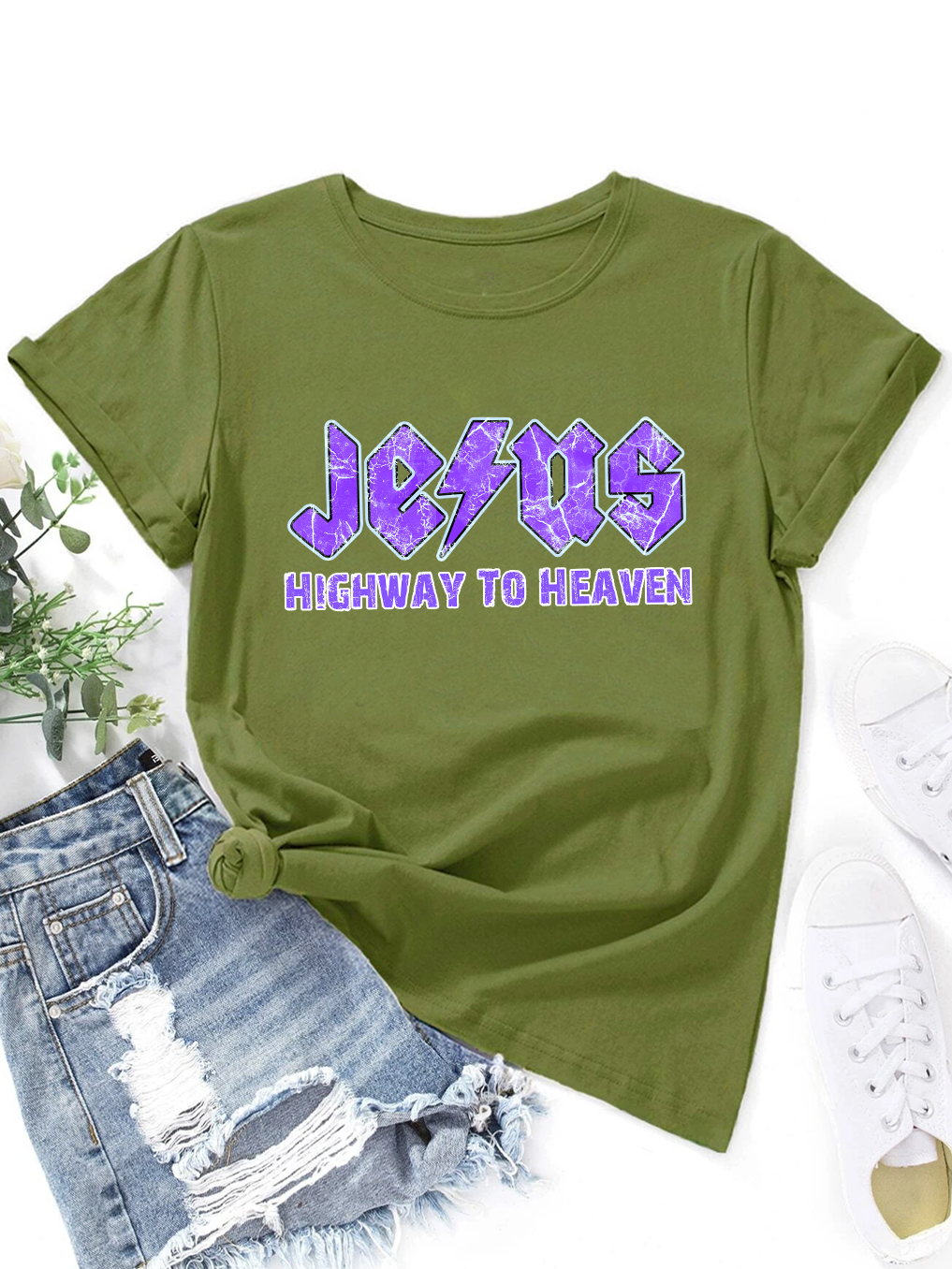Jesus Highway To Heaven Women Tee