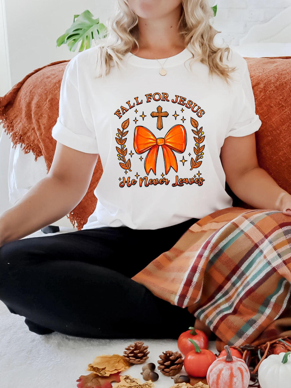 Jesus Never Leaves Women T-shirt