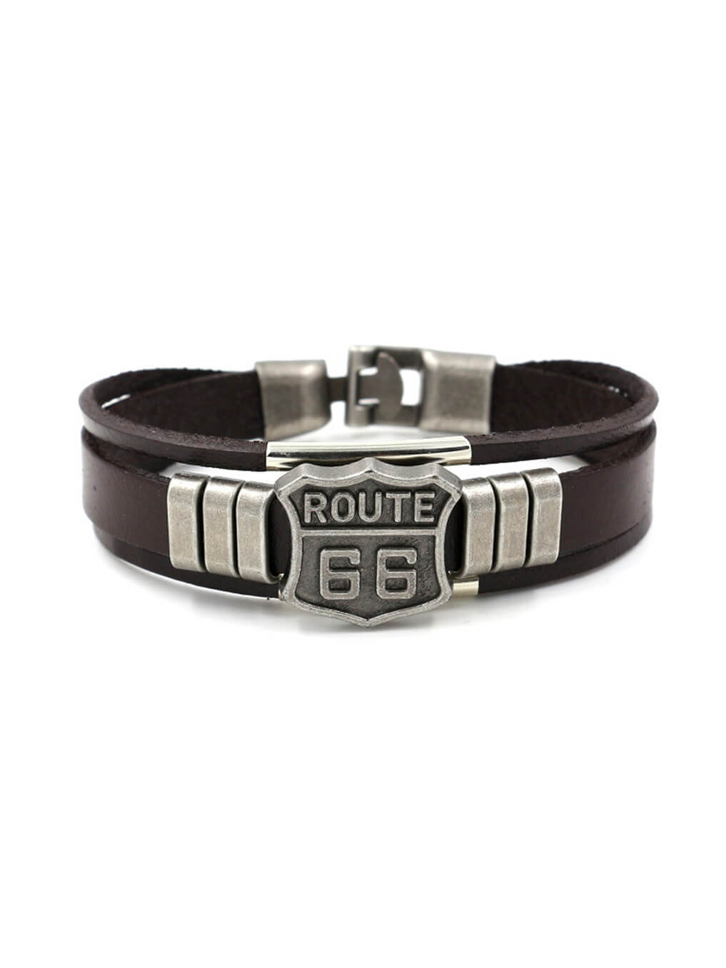 U.S. Route 66 Leather Bracelet
