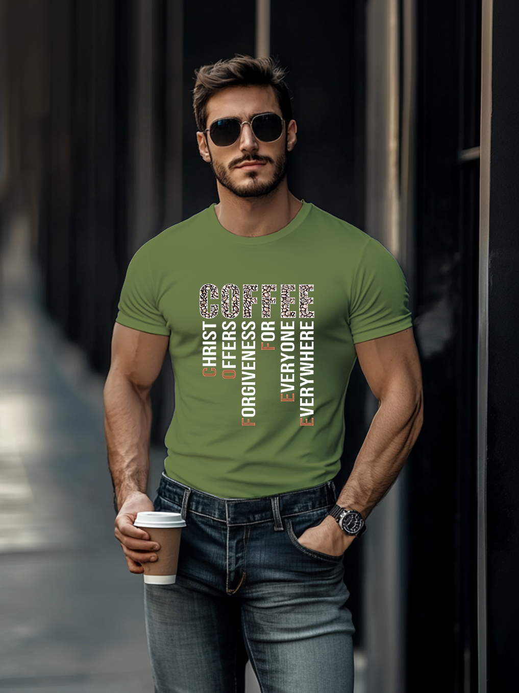 Coffee Christ Christian Tee