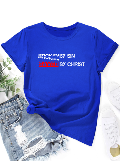 Broken By Sin Saved By Christ Women Tee