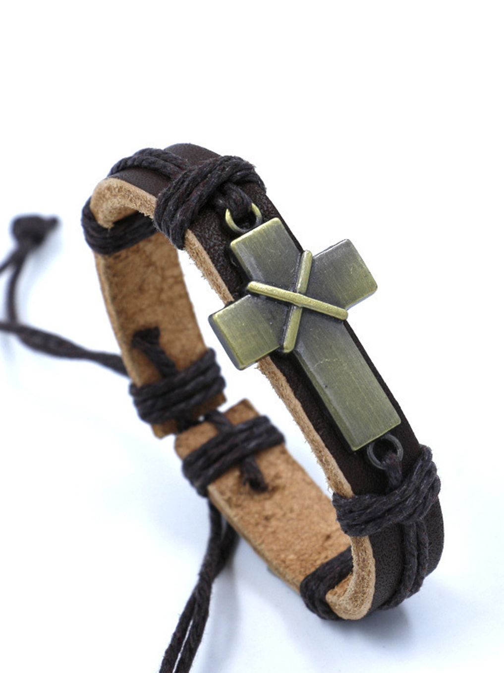 Cross Leather Bracelet