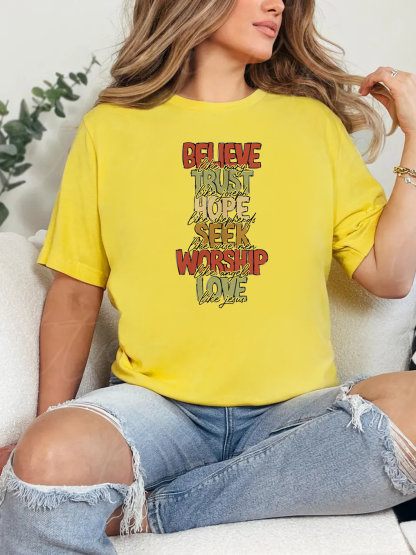 Believe Like Mary Trust Women's T-Shirt