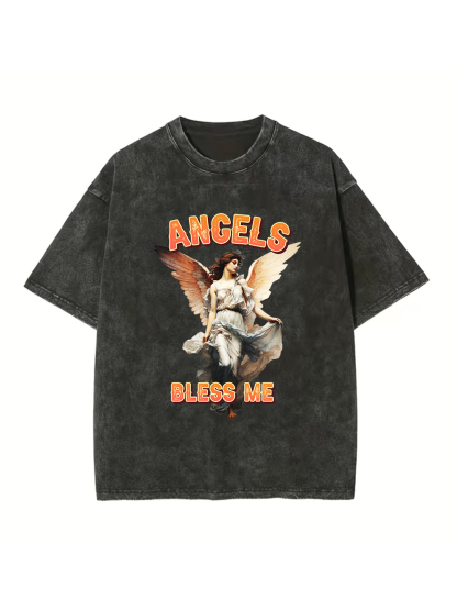 Angels Bless Me Washed T-shirt
