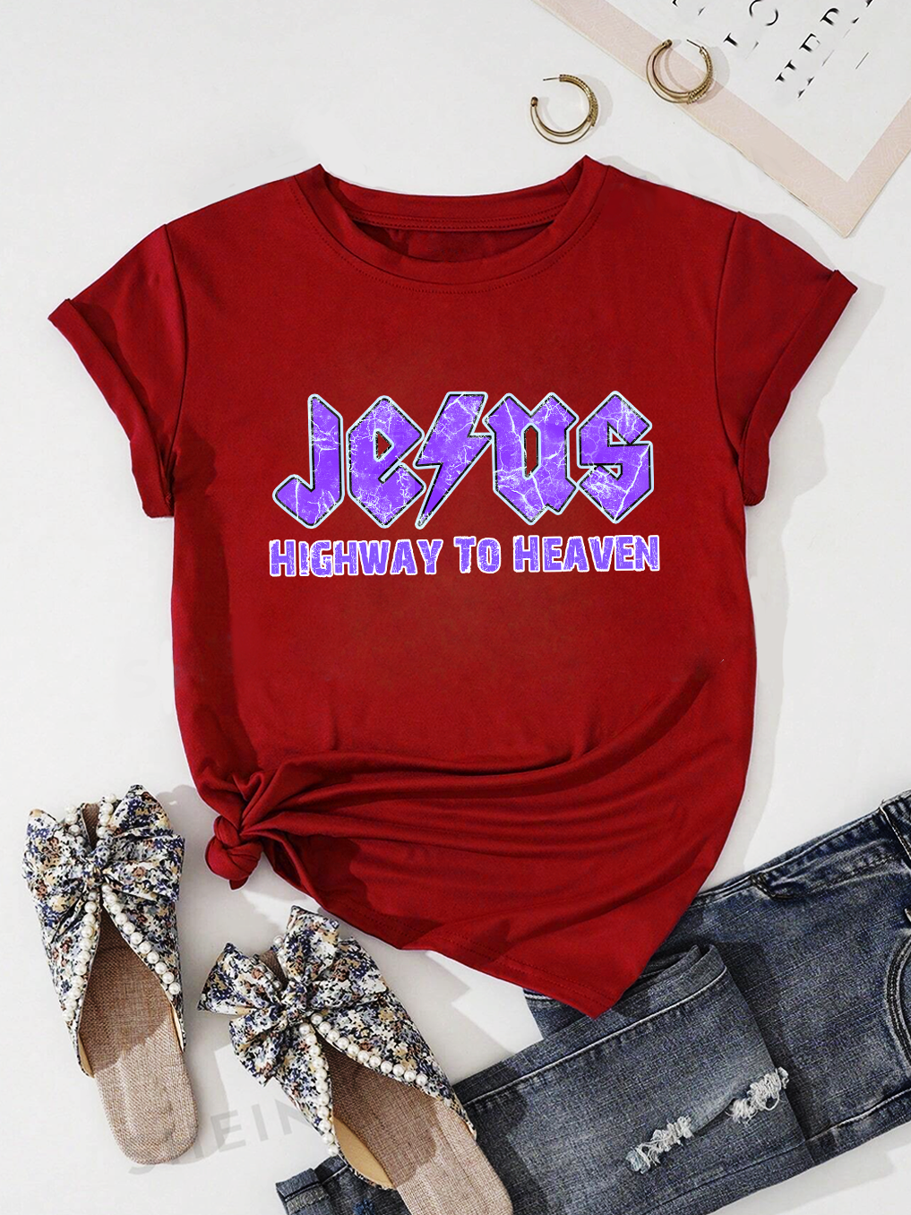 Jesus Highway To Heaven Women Tee