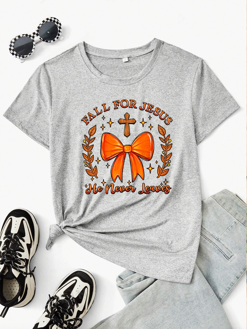 Jesus Never Leaves Women T-shirt