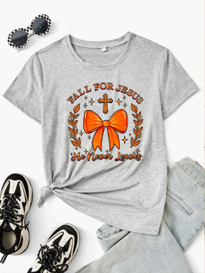 Jesus Never Leaves Women T-shirt