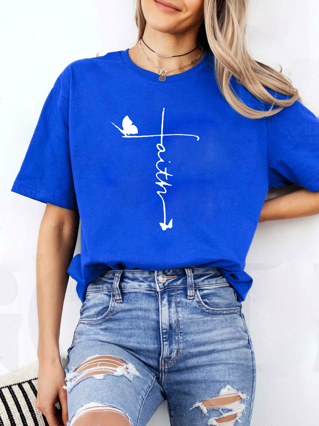 The Flower Of Faith Blooms And The Butterflies Come Naturally Women Tee