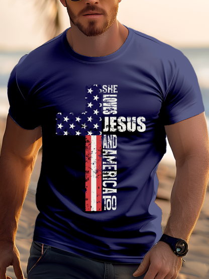 She Loves Jesus And America Too Tee